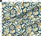 Daisy Retro Abstract Floral Botanical Block Print Style 70S 60S Vintage Blue Cream Yellow Custom Printed Fabric by Spoonflower Various Fabrics by the Yard or Fat Quarter 13488971